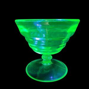 Vintage Uranium Depression Glass Collectible Drink Glass